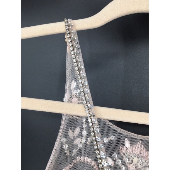 NWT Modessa Couture Light Pink Silver Beaded Ombré Illusion Gown Size 6 Prom - Picture 9 of 13